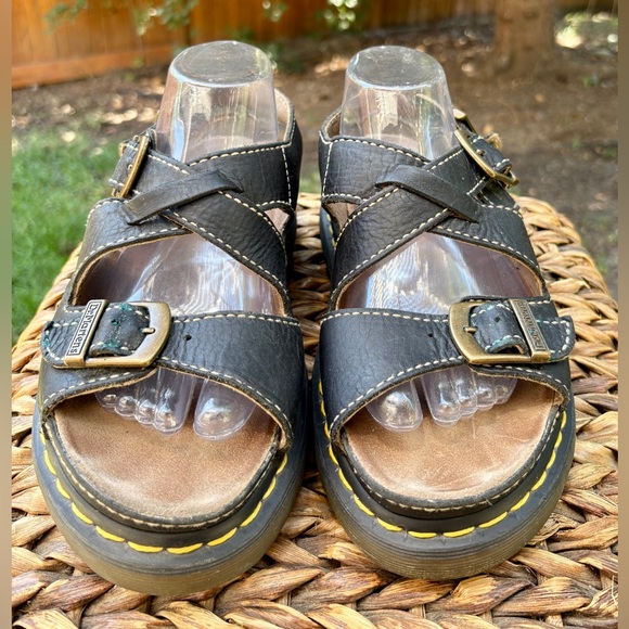 Dr Martens 8209 Vintage 90’s Black Triple Buckle Chunky Platform Sandals. M8 W9 - Picture 2 of 15